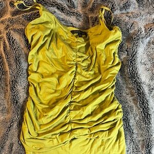 Heart Moon Star lime green Ruched stretchy Sleeveless Camisole-size small